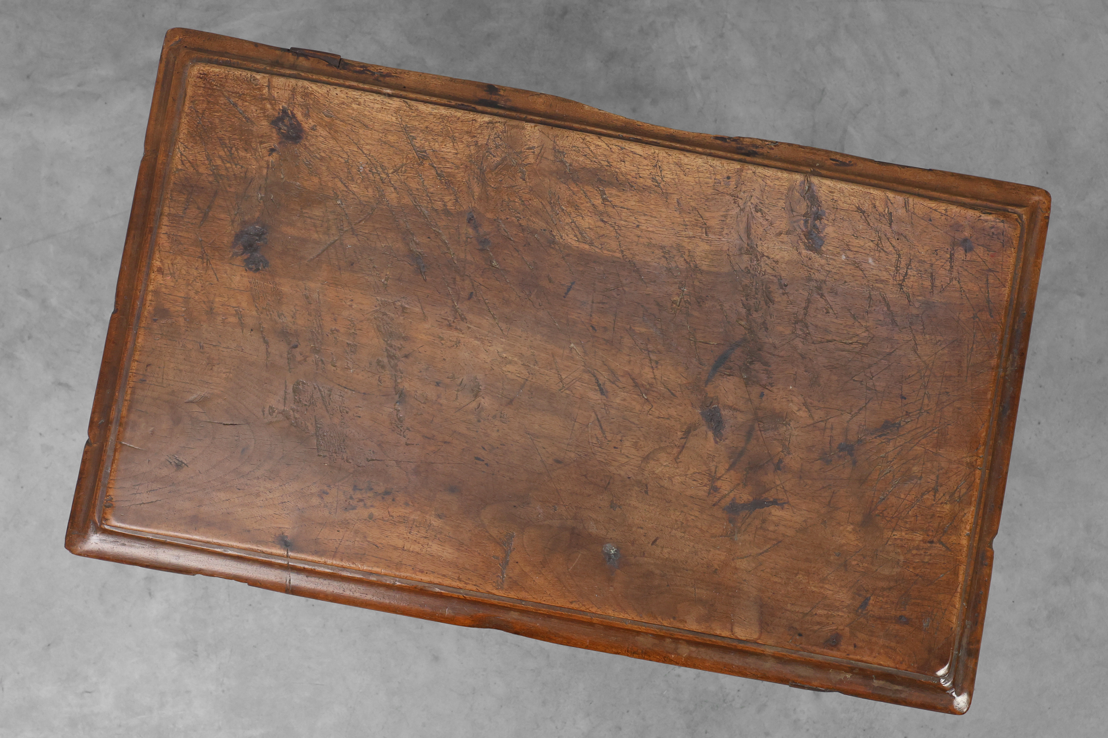 Antique Oak Side Table with Turned Legs and Stretcher Base, Spain, 17th Centurythumbnail